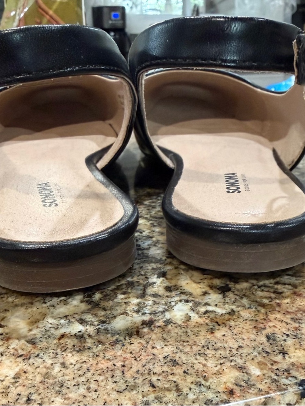 Kohl's SONOMA Black Leather Slingback Mules - Picture 4 of 5